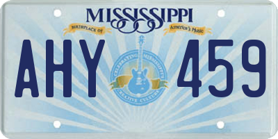 MS license plate AHY459