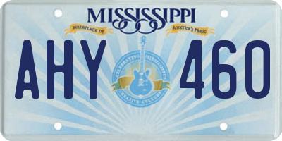 MS license plate AHY460