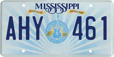 MS license plate AHY461