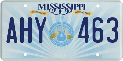 MS license plate AHY463