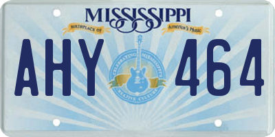 MS license plate AHY464
