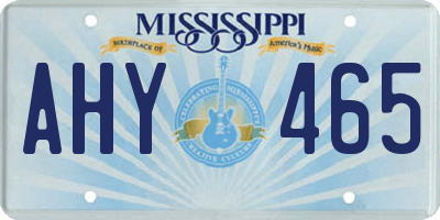 MS license plate AHY465
