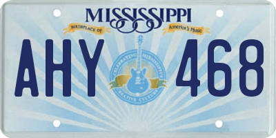 MS license plate AHY468