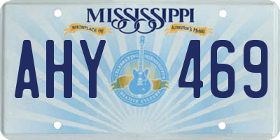 MS license plate AHY469