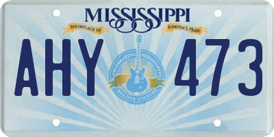 MS license plate AHY473