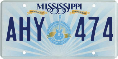 MS license plate AHY474
