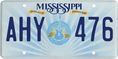 MS license plate AHY476