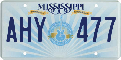 MS license plate AHY477