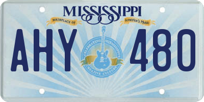 MS license plate AHY480