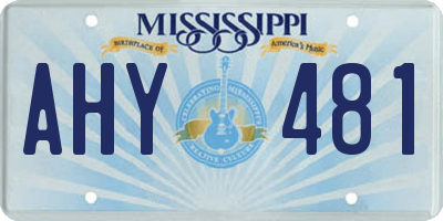 MS license plate AHY481