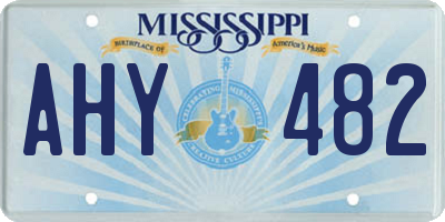 MS license plate AHY482