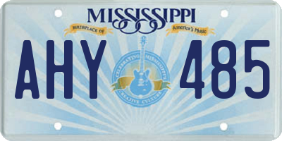 MS license plate AHY485