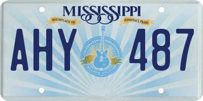 MS license plate AHY487
