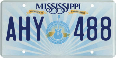 MS license plate AHY488