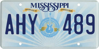MS license plate AHY489