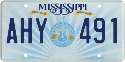 MS license plate AHY491