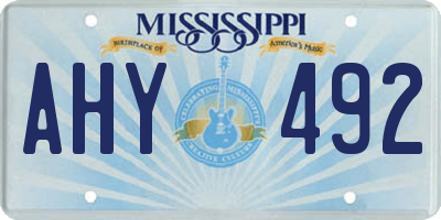 MS license plate AHY492