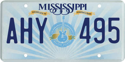 MS license plate AHY495