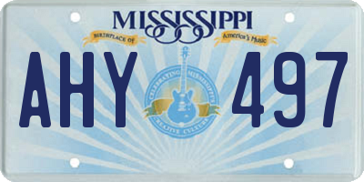 MS license plate AHY497