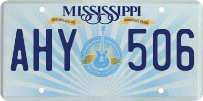 MS license plate AHY506