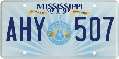 MS license plate AHY507