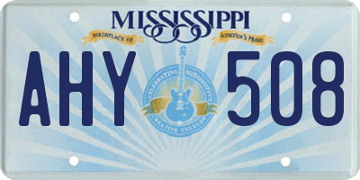 MS license plate AHY508