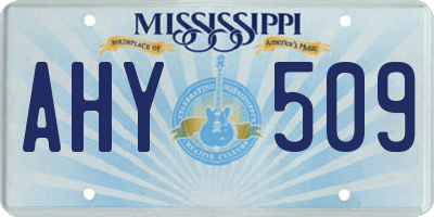 MS license plate AHY509