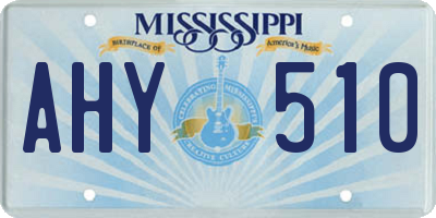 MS license plate AHY510
