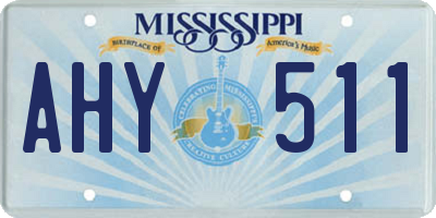 MS license plate AHY511