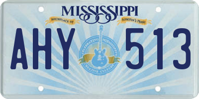 MS license plate AHY513