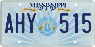 MS license plate AHY515