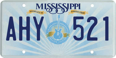 MS license plate AHY521