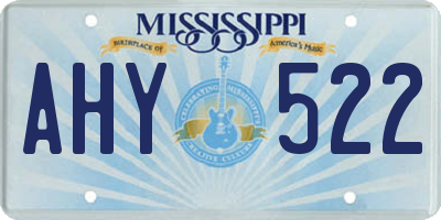 MS license plate AHY522