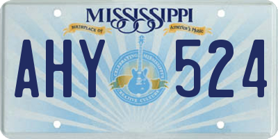 MS license plate AHY524