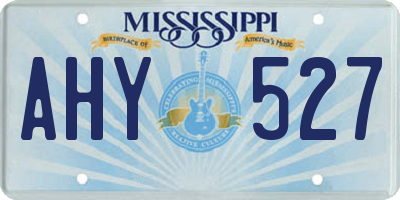 MS license plate AHY527