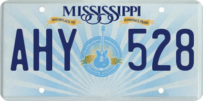 MS license plate AHY528