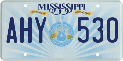 MS license plate AHY530