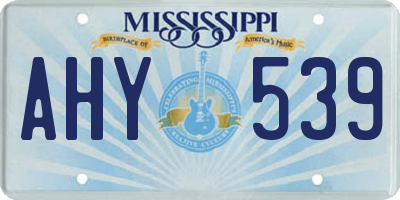 MS license plate AHY539