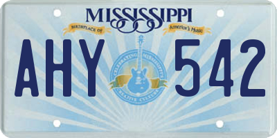 MS license plate AHY542