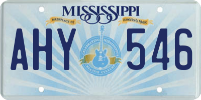 MS license plate AHY546