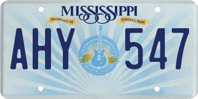 MS license plate AHY547