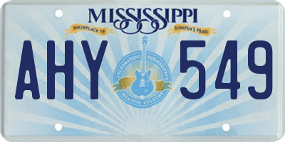 MS license plate AHY549