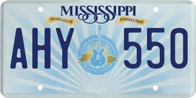 MS license plate AHY550