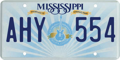 MS license plate AHY554