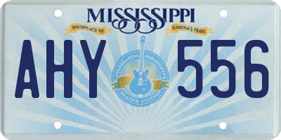MS license plate AHY556