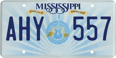 MS license plate AHY557