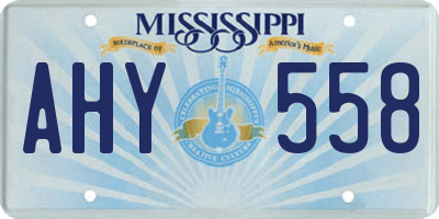 MS license plate AHY558