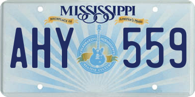 MS license plate AHY559