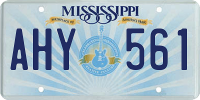 MS license plate AHY561