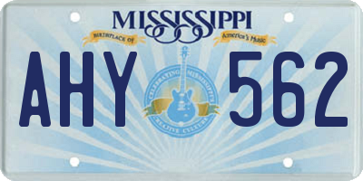 MS license plate AHY562